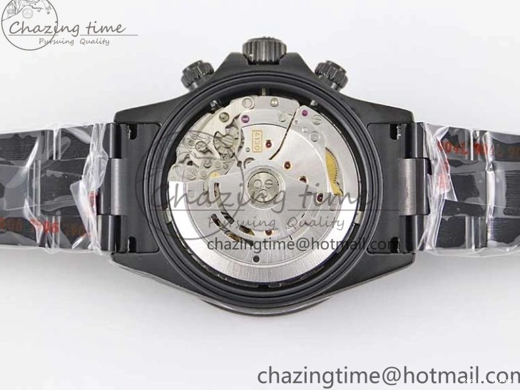 0223 Daytona All Black PVD TWF Best Edition Purple Diamonds Bezel Black Dial on PVD Bracelet SA Lightweight 2446